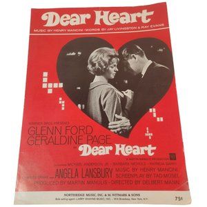 Dear Heart 1964 Sheet Music Henry Mancini Glen Ford Geraldine Page